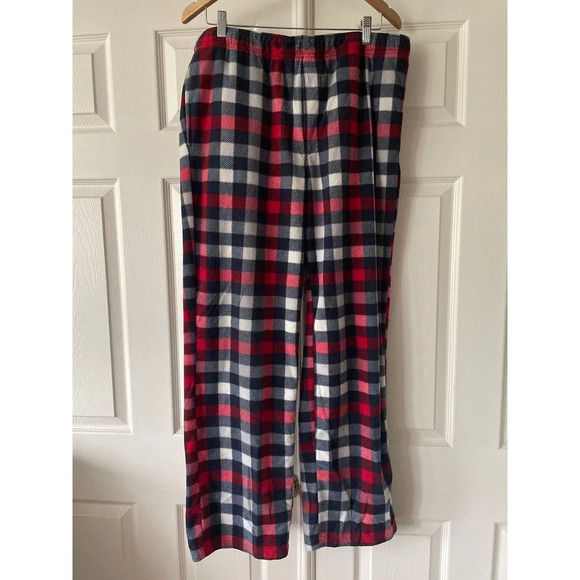 Celebrate Together Other - Celebrate Together Mens Fleece Lounge Pajama Bottoms Sz L Pockets Elastic Plaid